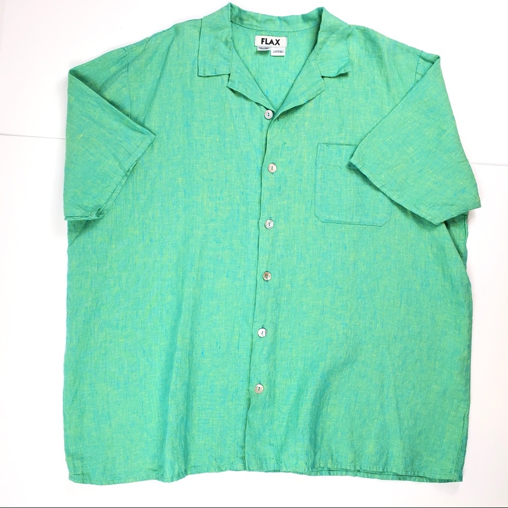 FLAX Linen Short Sleeve Button Down